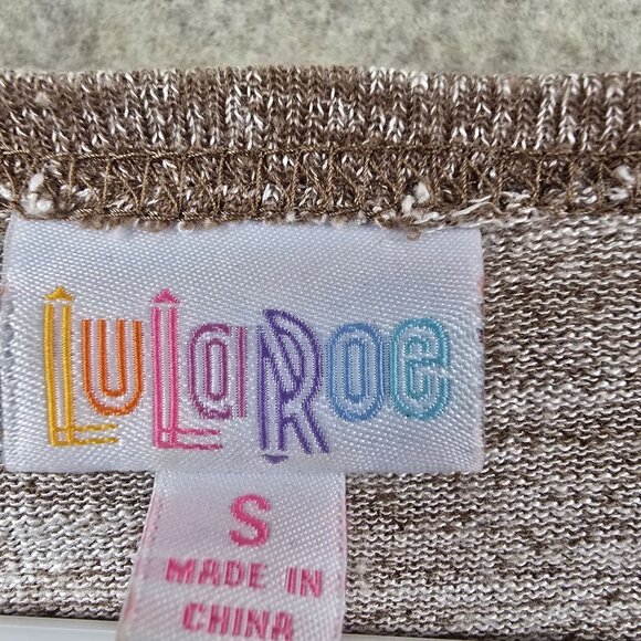 LuLaRoe Womens Heathered Brown Open Front Cardigan Small Lightweight Knit - Picture 3 of 6